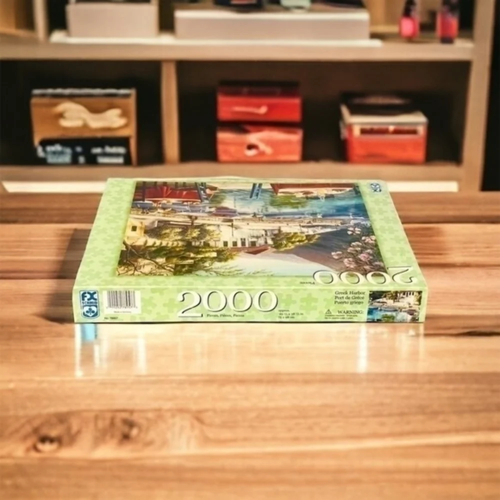 Fx Schmid Greek Harbor 2000 Piece Jigsaw Puzzle 29.5x38.5 Germany Made NIB